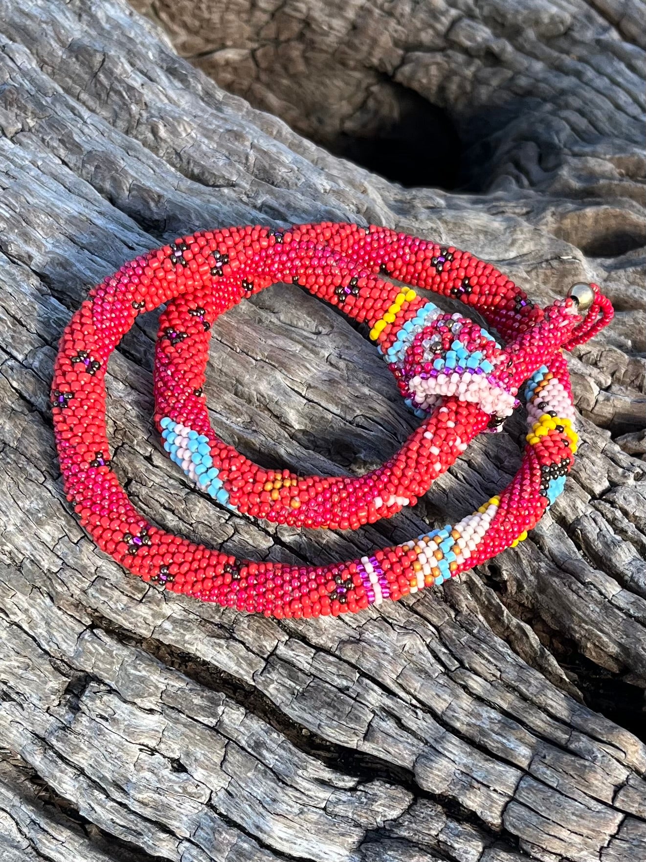 Root Beaded Snake Necklace