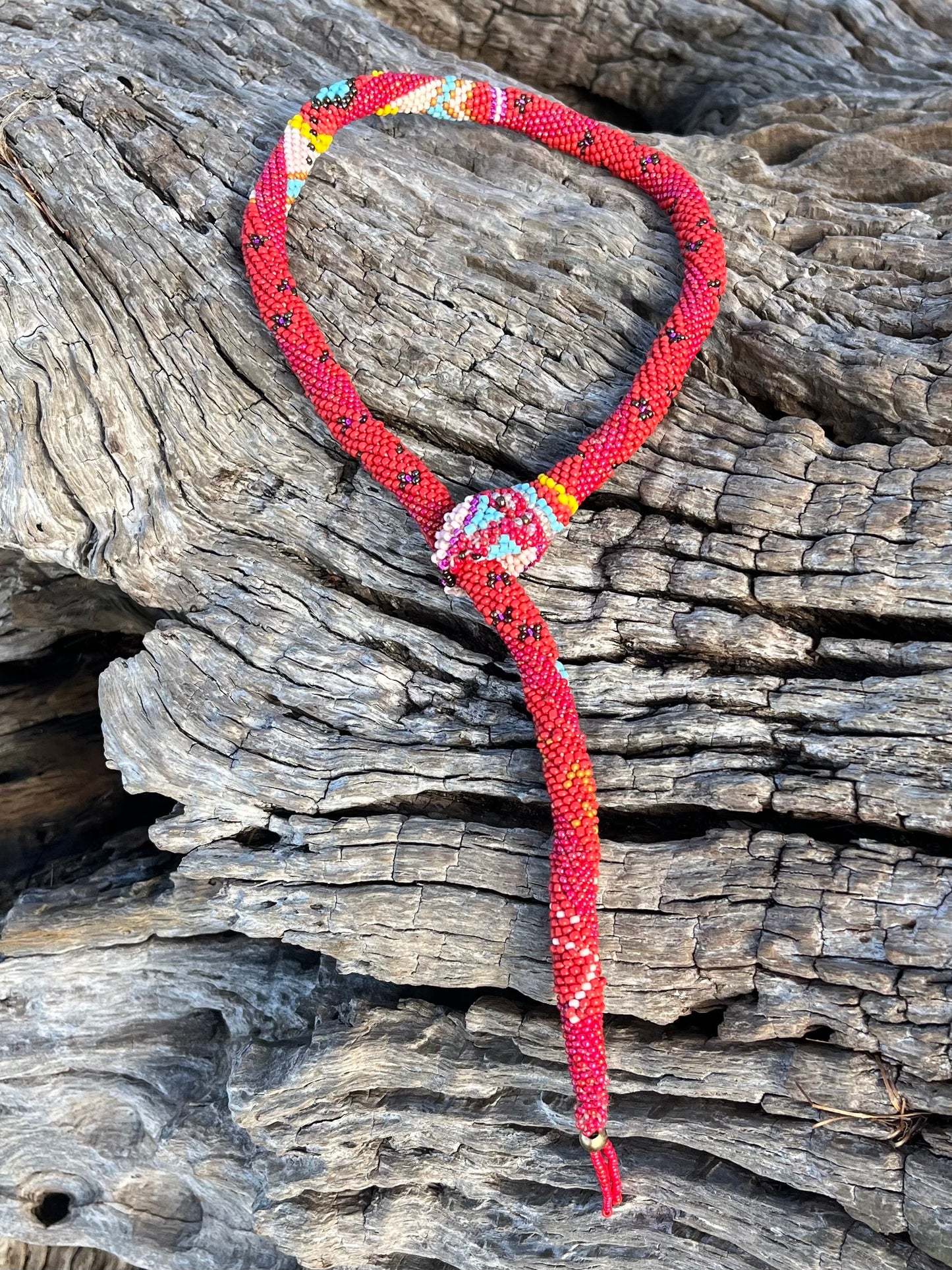 Root Beaded Snake Necklace