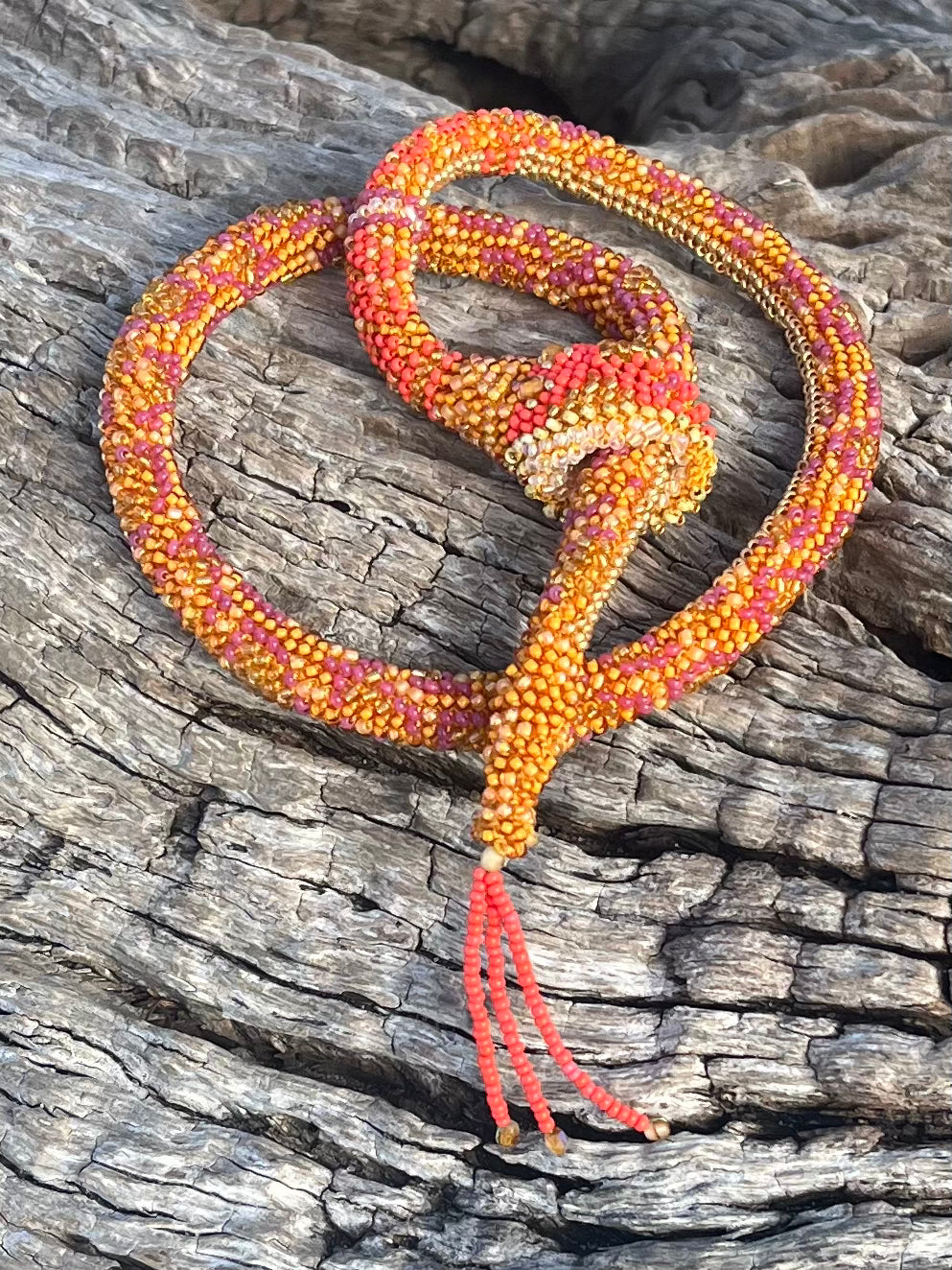 beaded serpent necklace