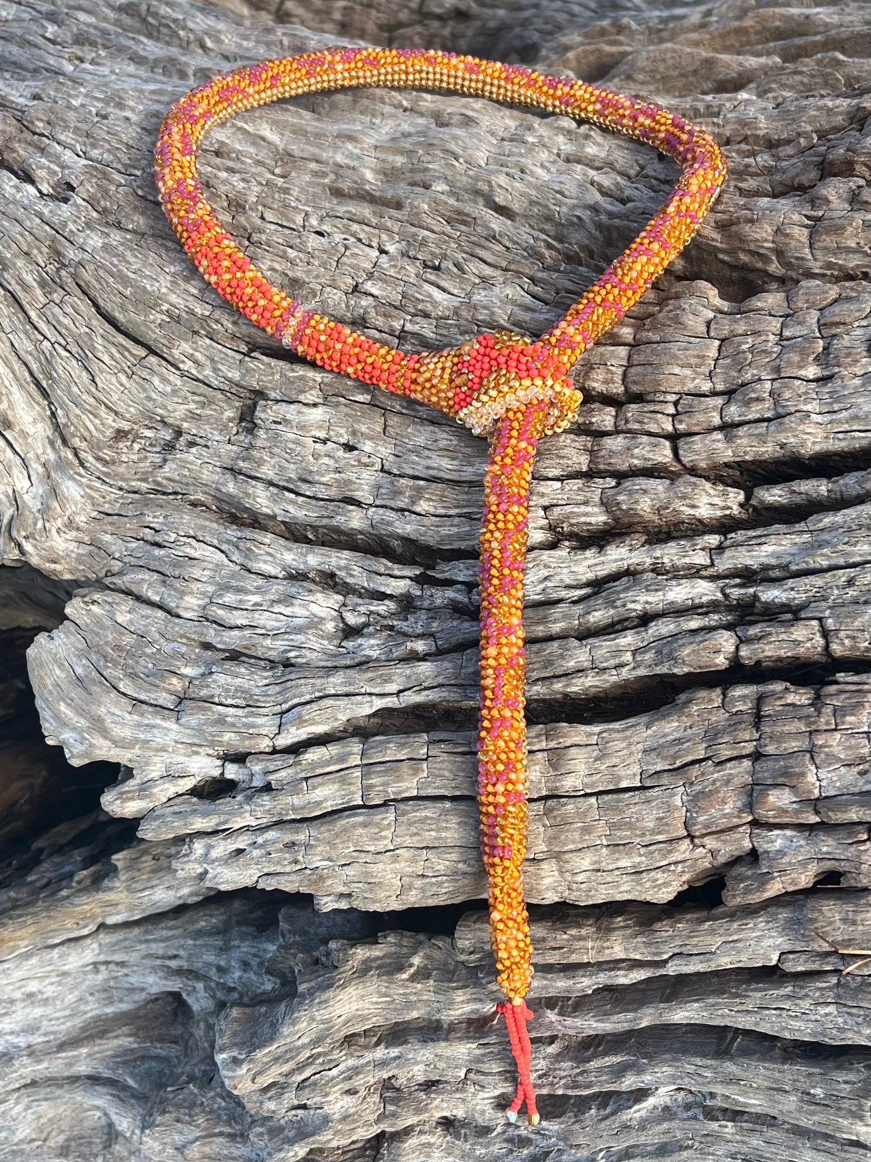 beaded serpent necklace