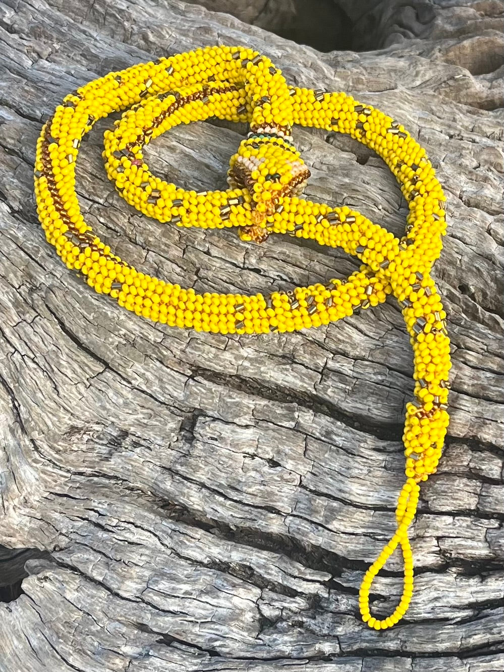 Solar Plexus Beaded Snake Necklace