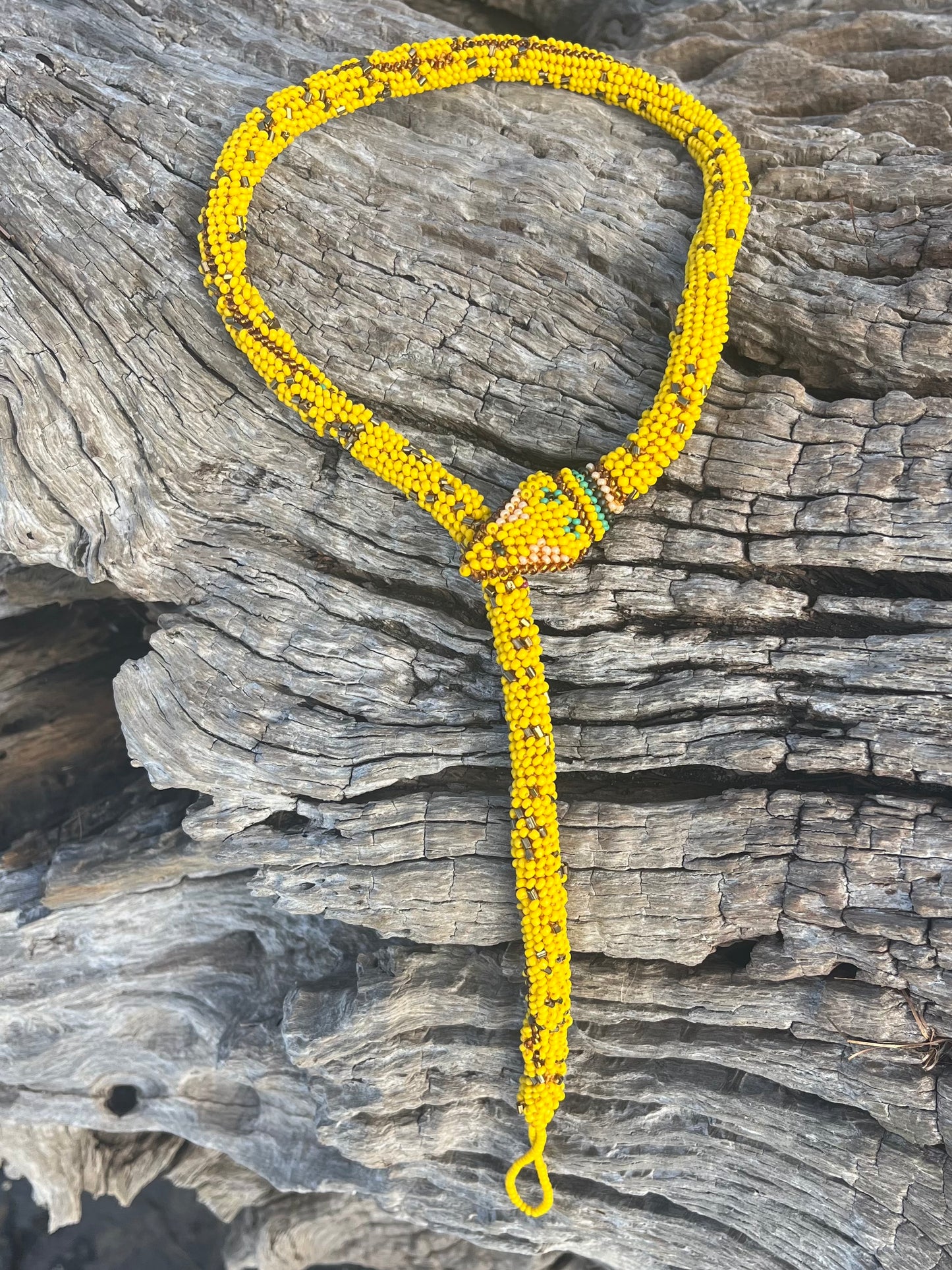 Solar Plexus Beaded Snake Necklace