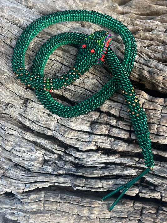 Heart Beaded Snake Necklace