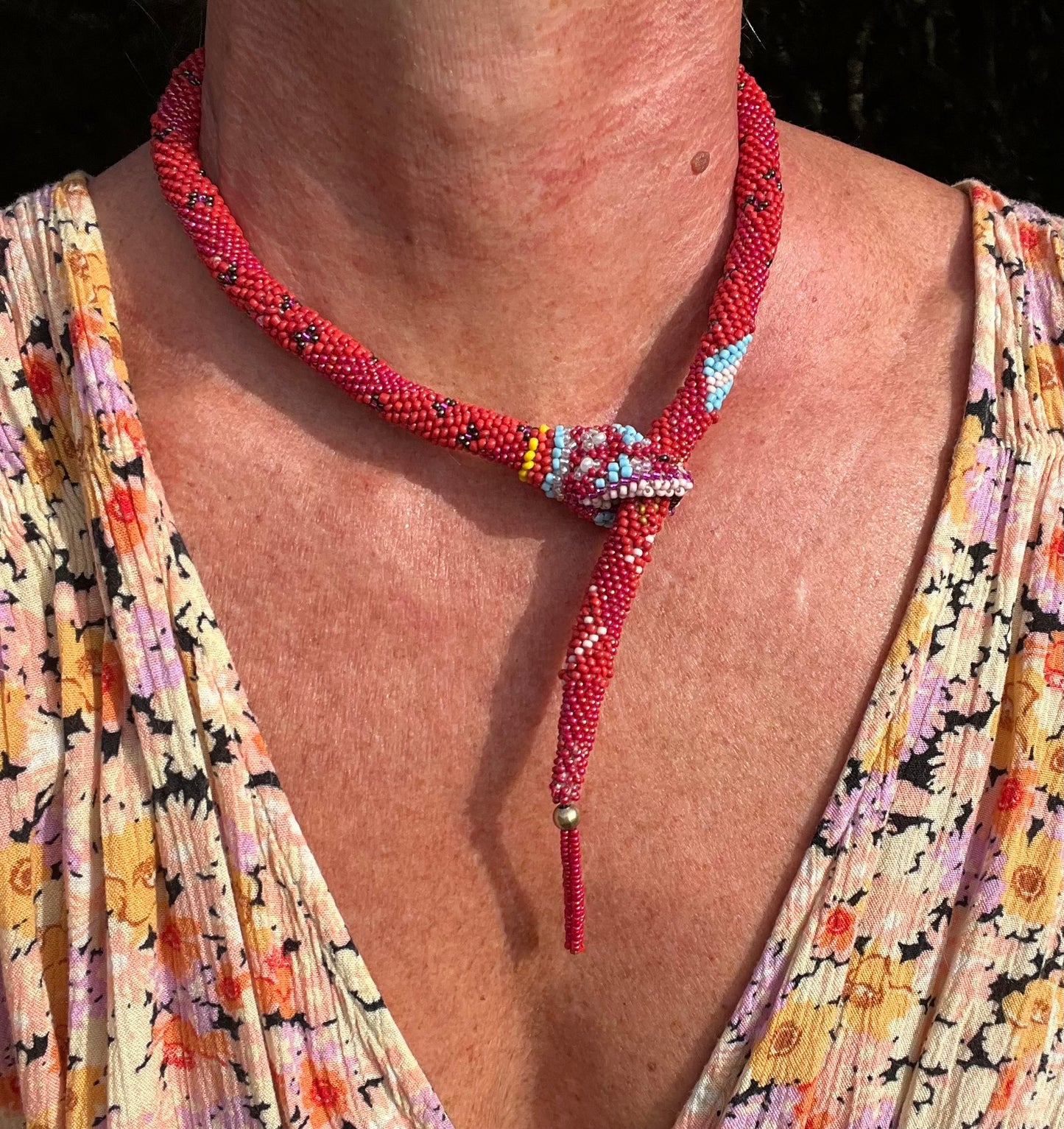 Root Beaded Snake Necklace