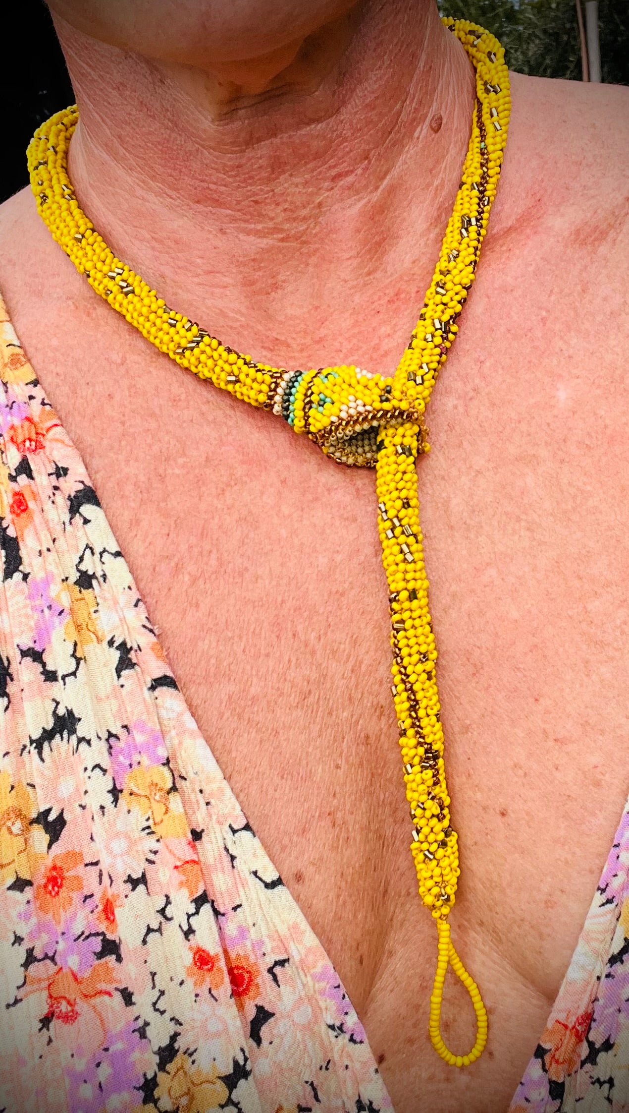 Solar Plexus Beaded Snake Necklace