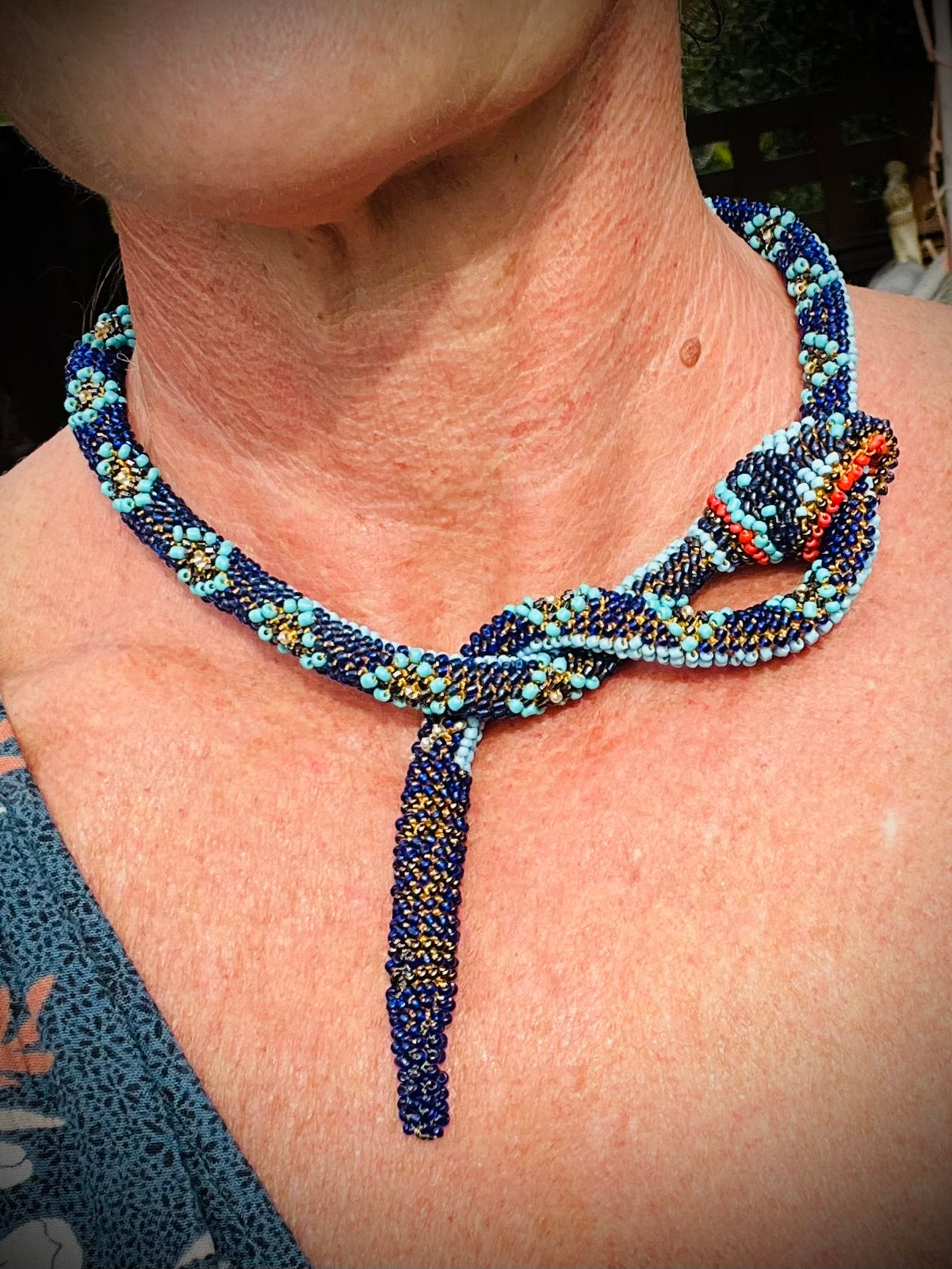 Throat Beaded Snake Necklace