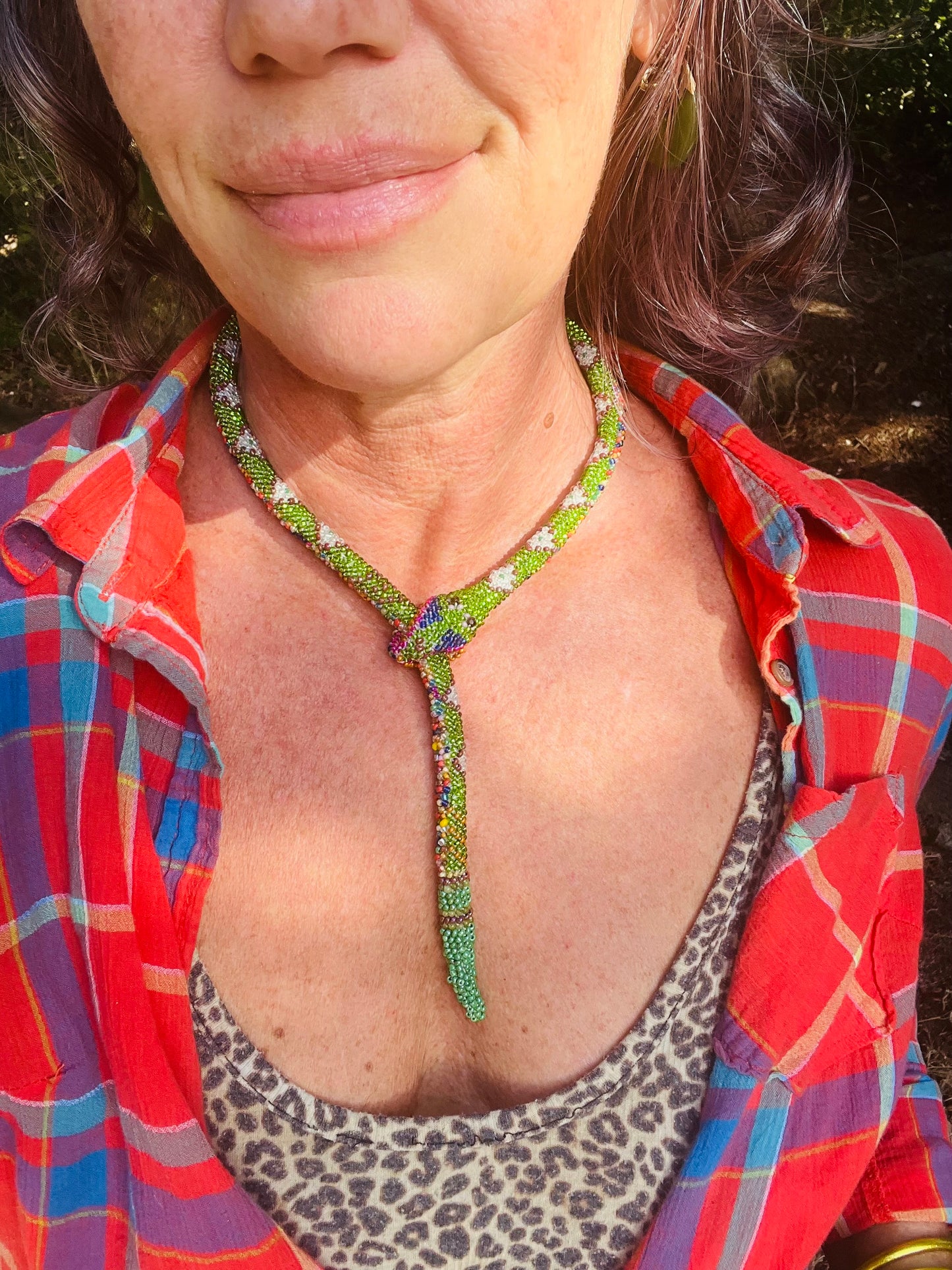 Beaded snake necklace