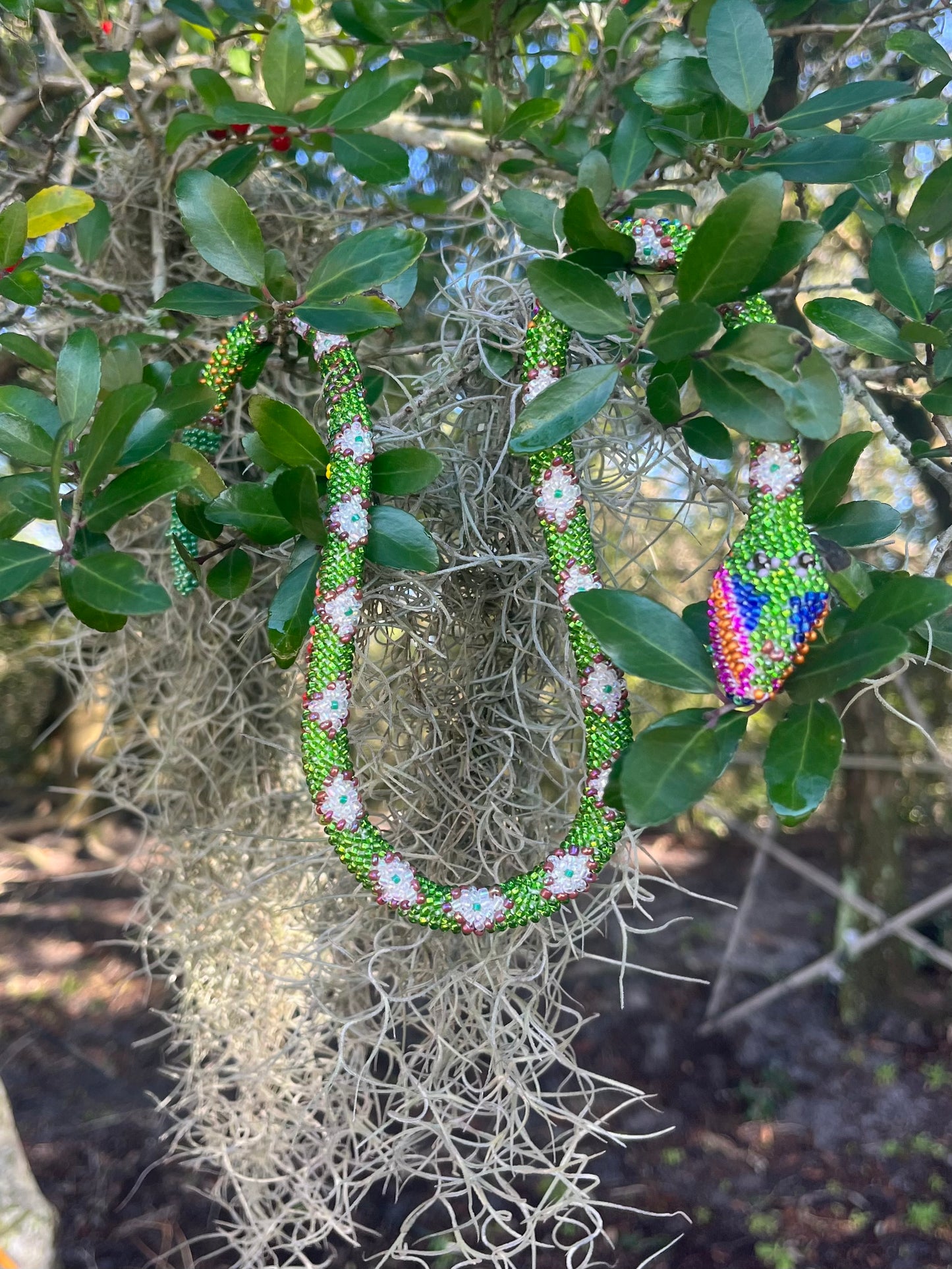 Beaded snake necklace